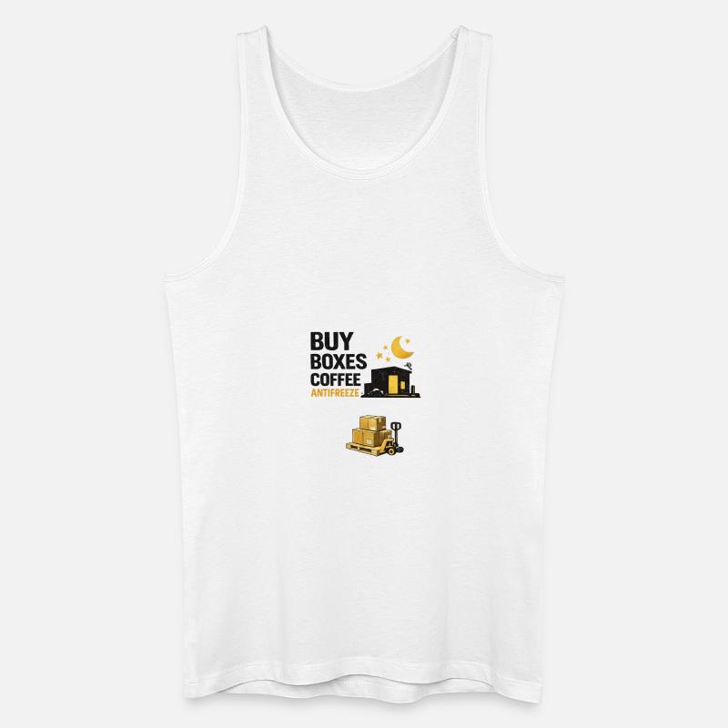 Night Shift Boxes Coffee Antifreeze - Men’s Organic Tank Top - white