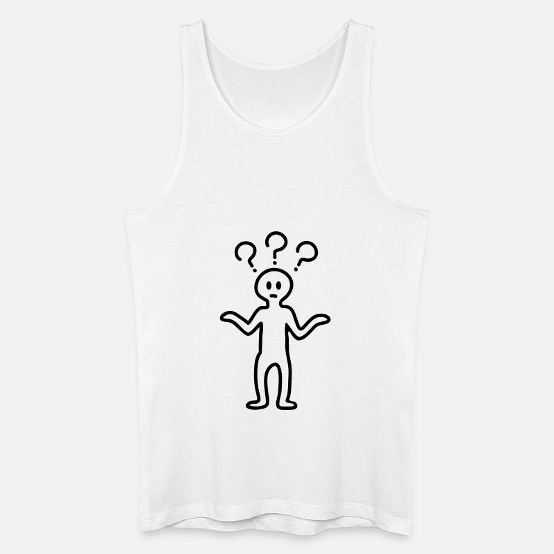 Fragezeichen Männchen - Line - Männer Bio Tank Top - Weiß