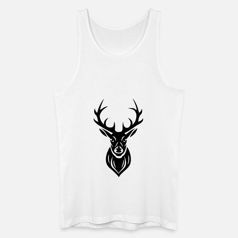 Hirsch Geweih - Männer Bio Tank Top - Weiß