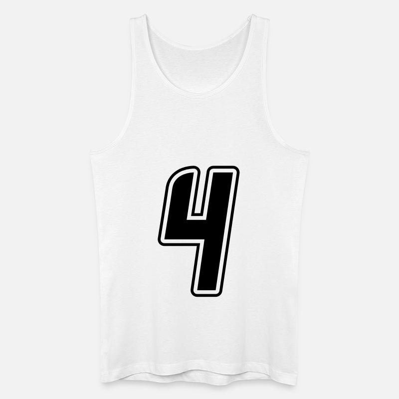 Startnummer 4 - Männer Bio Tank Top - Weiß