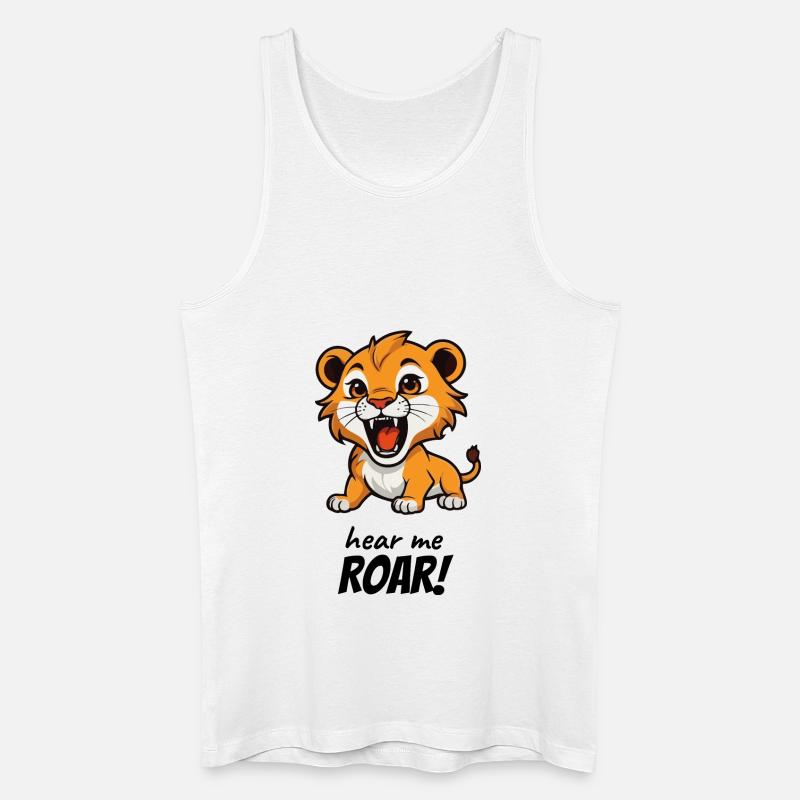 Brüllender Babylöwe - Männer Bio Tank Top - Weiß