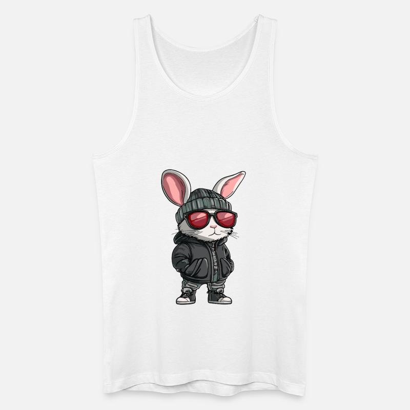 Hase Cool Comic - Männer Bio Tank Top - Weiß