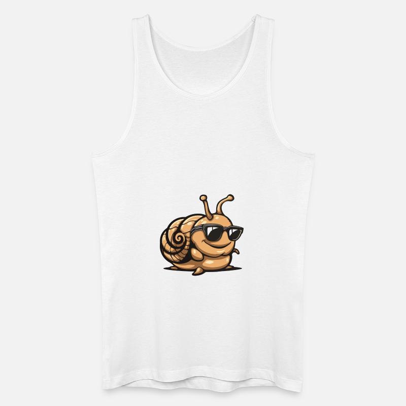 Schnecke Comic Cool - Männer Bio Tank Top - Weiß