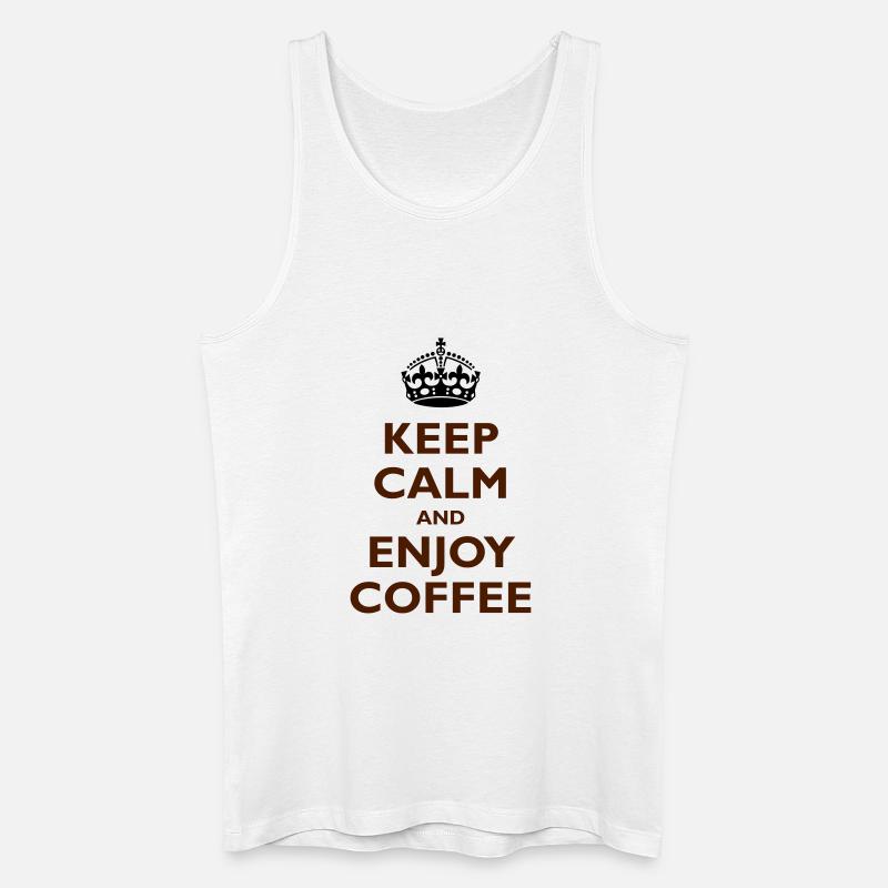 Keep Calm & Enjoy Coffee - Männer Bio Tank Top - Weiß