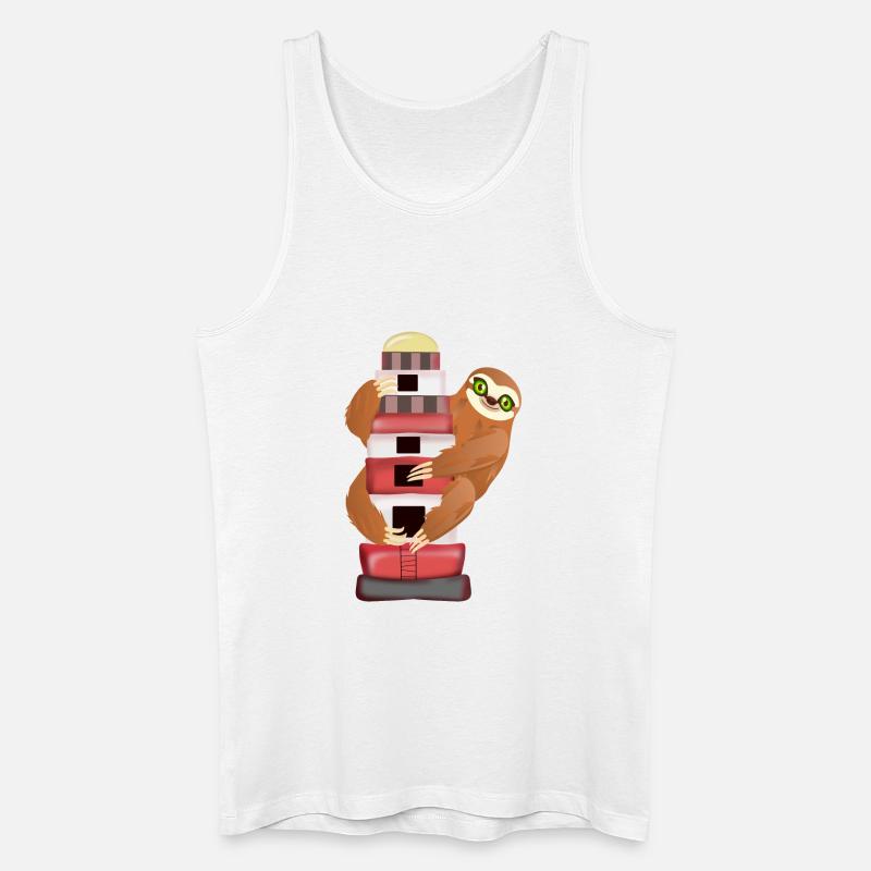 Faultier Leuchtturm MEER KÜSTE - Männer Bio Tank Top - Weiß