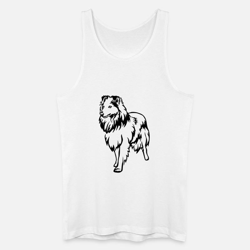 Sheltie - Männer Bio Tank Top - Weiß