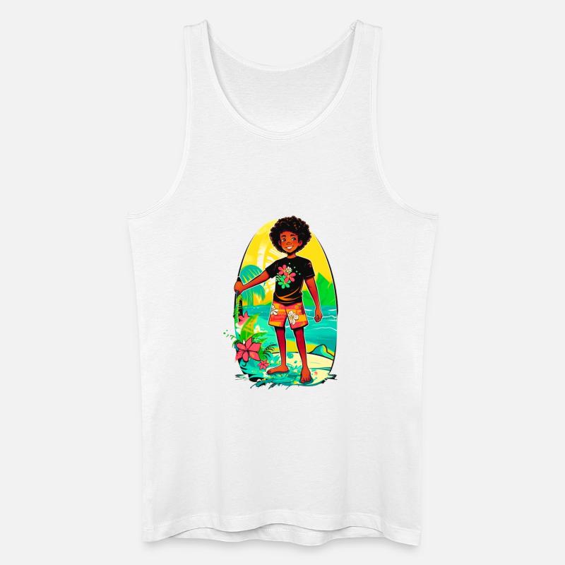 Strandfreundschaft - Sommerliche Abenteuer - Männer Bio Tank Top - Weiß
