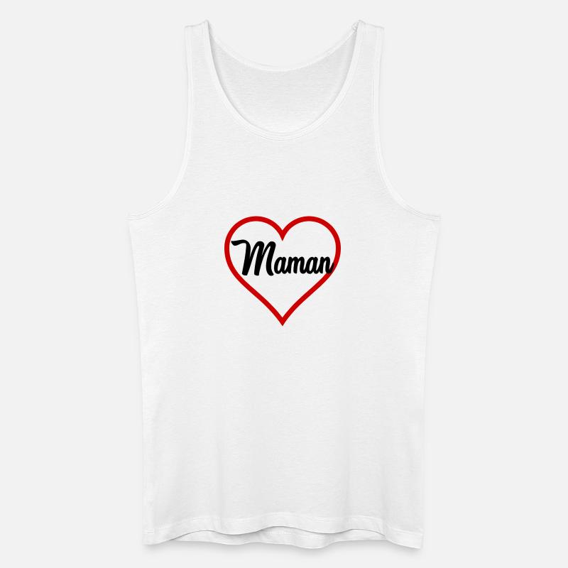MAMA HERZ - Männer Bio Tank Top - Weiß