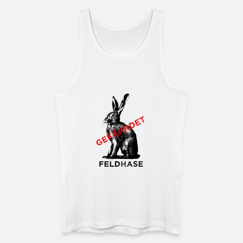Der Feldhase ist gefährdet. - Männer Bio Tank Top - Weiß