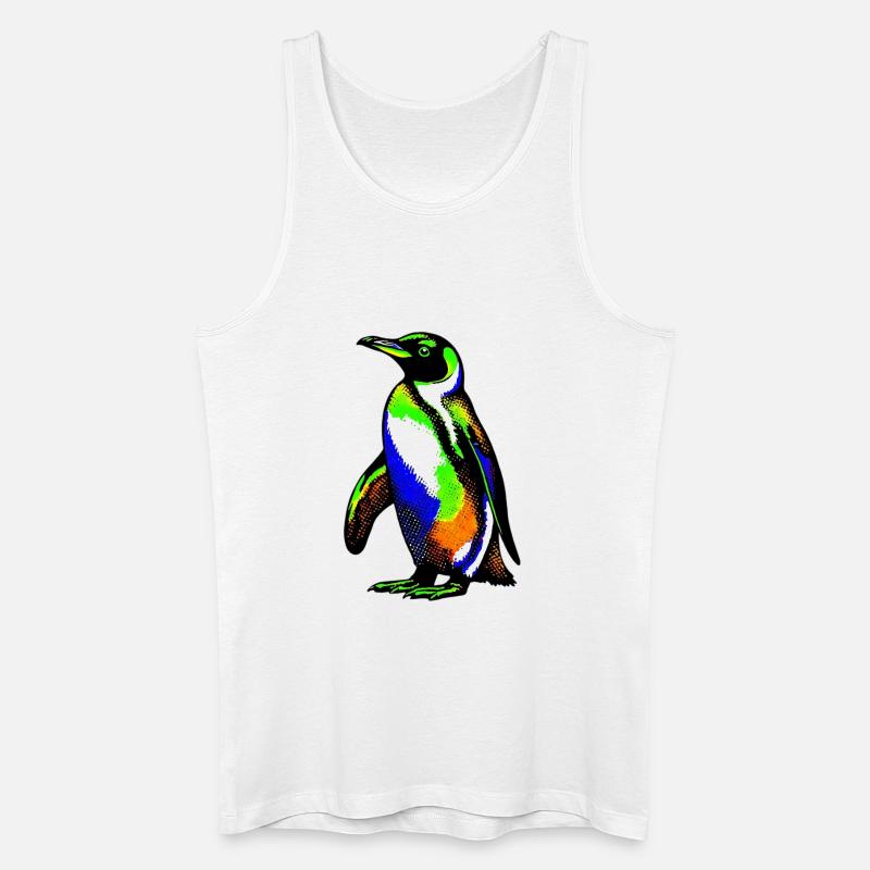Pinguin - Männer Bio Tank Top - Weiß