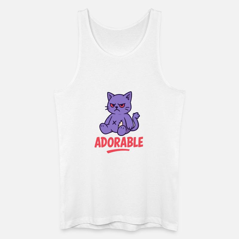 Grumpy Kitty - Männer Bio Tank Top - Weiß