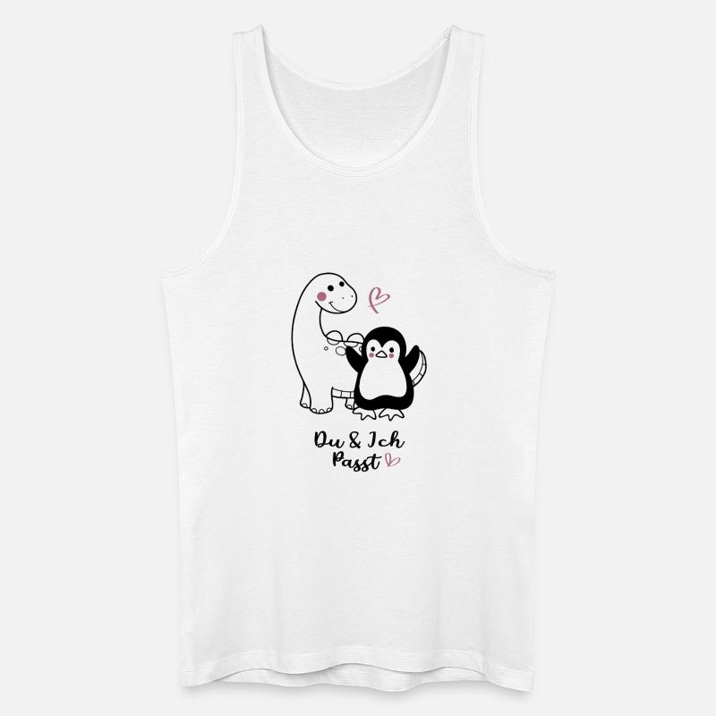Kuschliger Pinguin mit Herzchen - Männer Bio Tank Top - Weiß