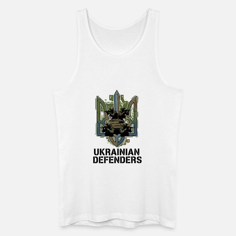 Emblem der ukrainischen Verteidiger - Männer Bio Tank Top - Weiß