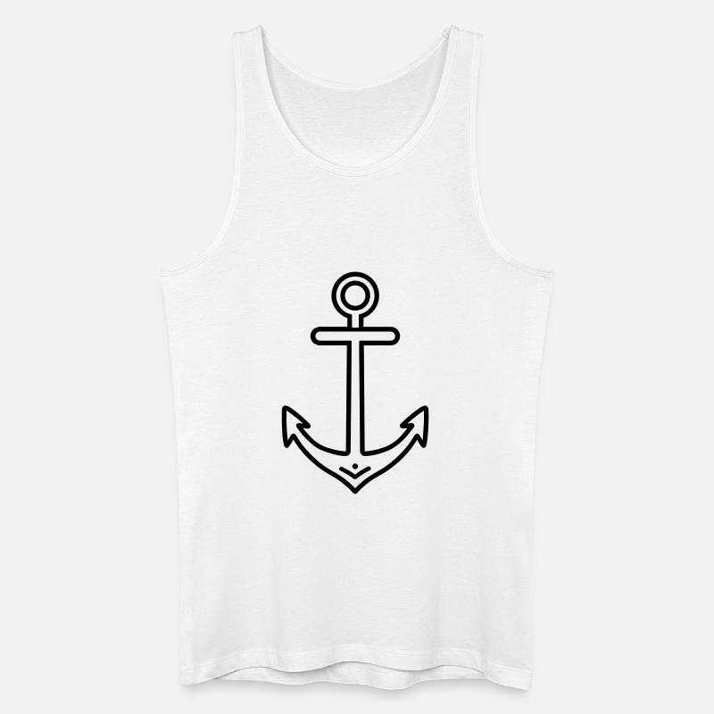 Anker - Männer Bio Tank Top - Weiß