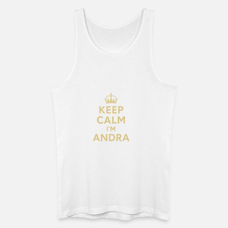 Keep_Calm_I-m_Andra - Männer Bio Tank Top - Weiß
