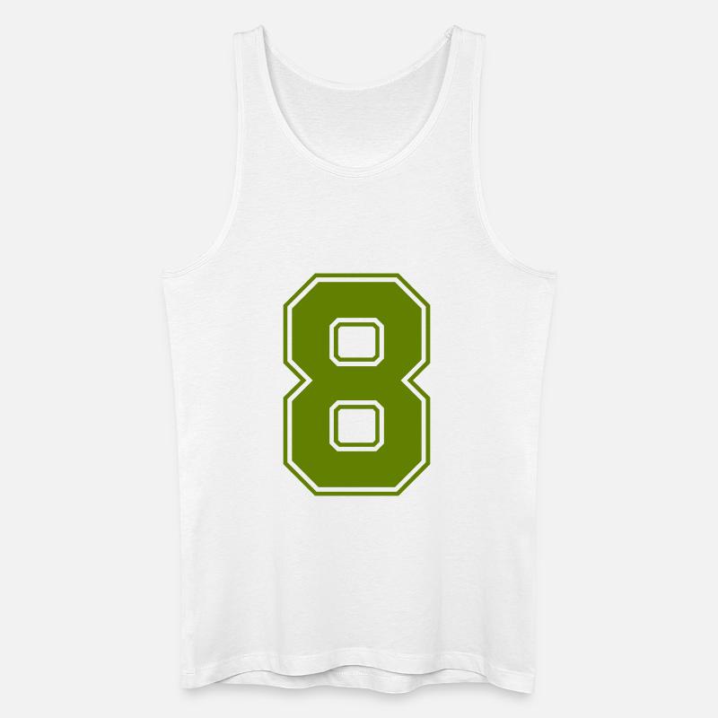 8 - Männer Bio Tank Top - Weiß