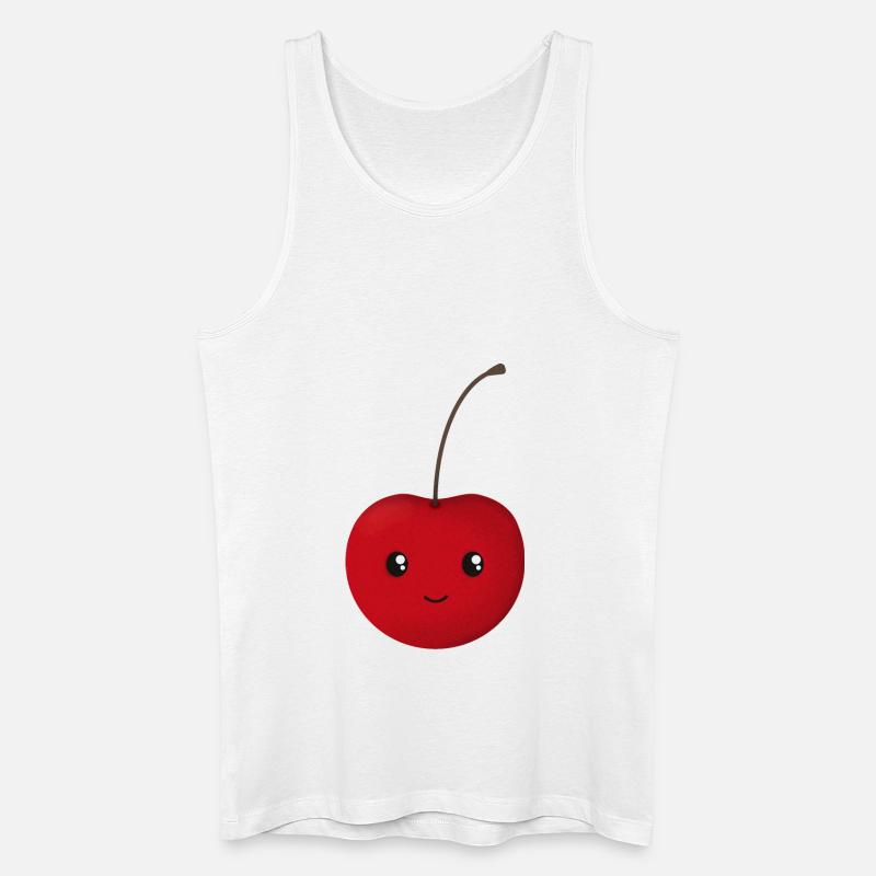 Kirsche - Männer Bio Tank Top - Weiß