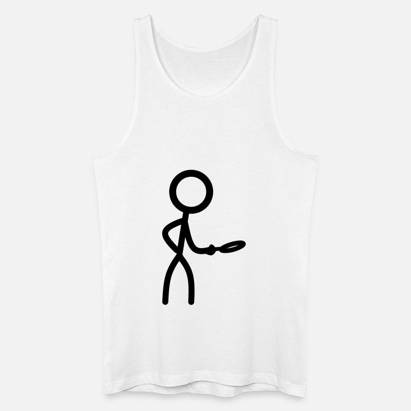 Stickman mit Lupe - Männer Bio Tank Top - Weiß