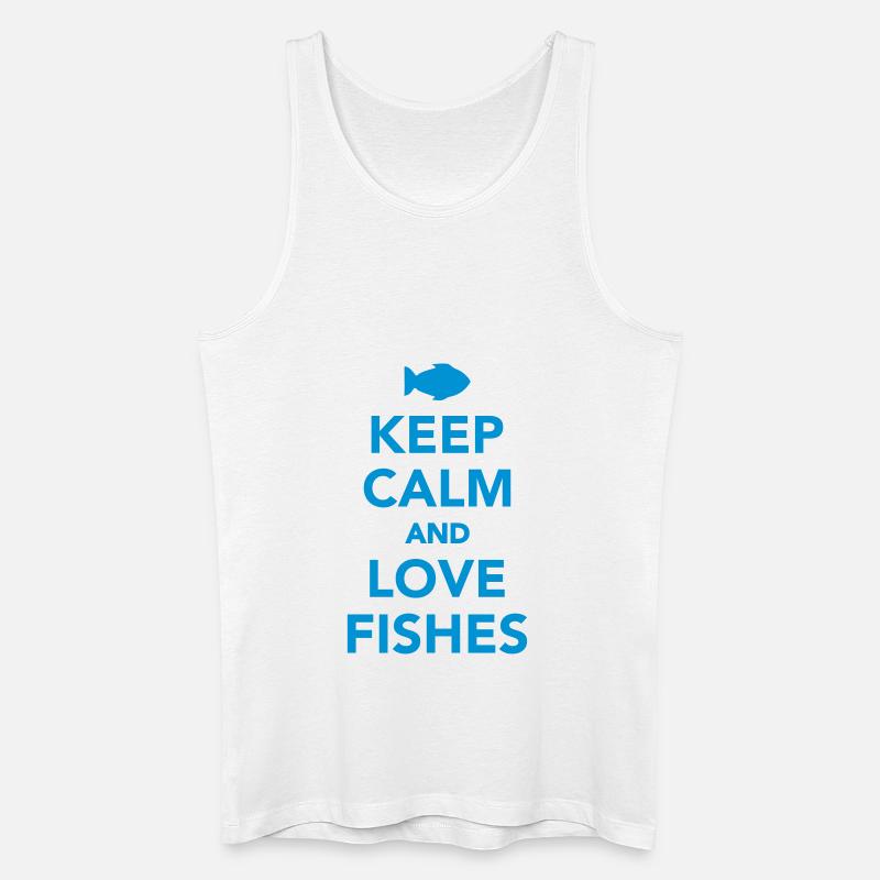 Fisch - Männer Bio Tank Top - Weiß