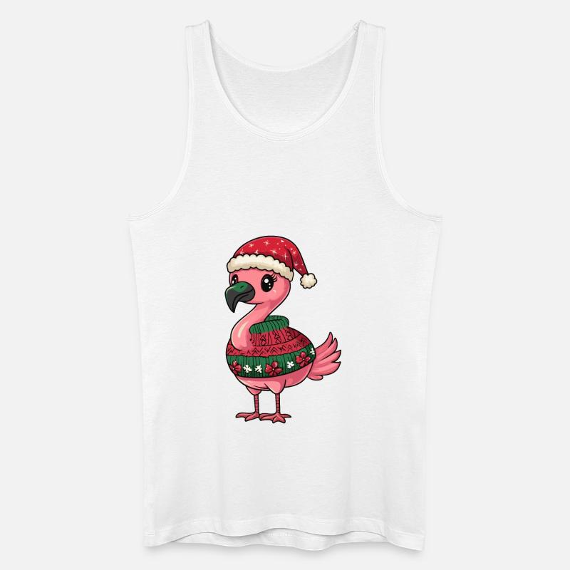 Flamingo Weihnachten Comic - Männer Bio Tank Top - Weiß