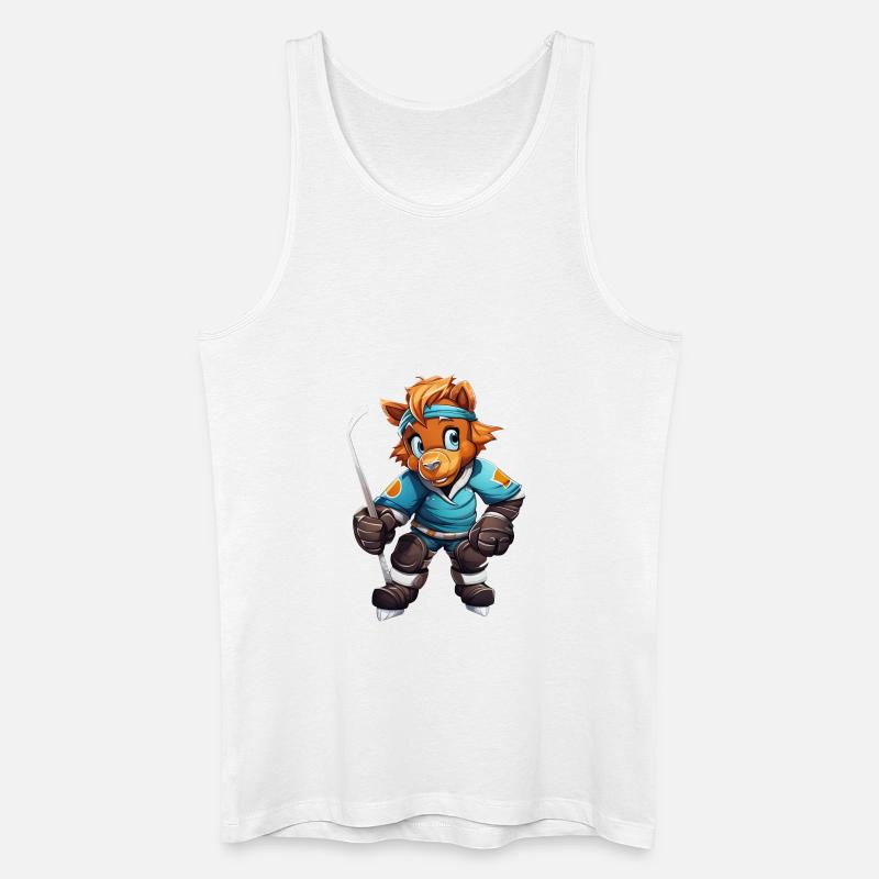 variation 24357Pferd als Eishockeyspieler - Männer Bio Tank Top - Weiß