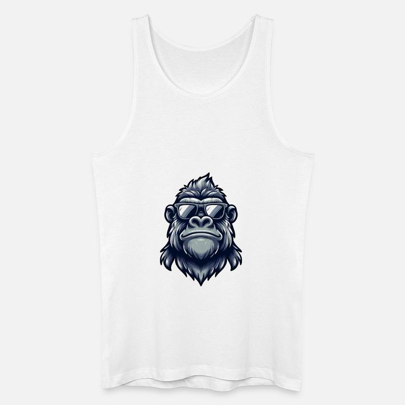 Coole Gorille Sonnenbrille Affe - Männer Bio Tank Top - Weiß