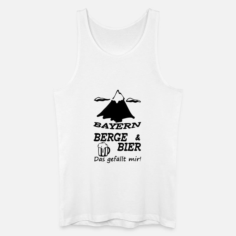 Bayern, Berge und Bier Geschenk - Männer Bio Tank Top - Weiß