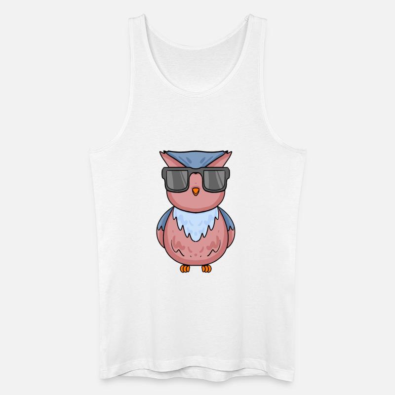 coole Eule mit Sonnenbrille - Männer Bio Tank Top - Weiß