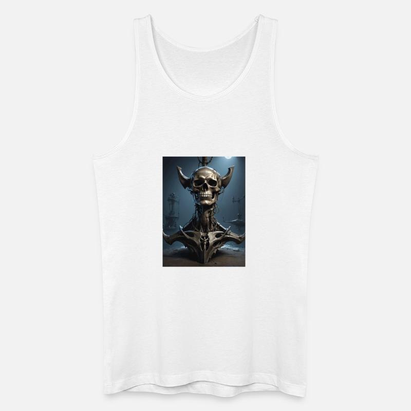 Stählernes Skelett mit Hörnern - Männer Bio Tank Top - Weiß