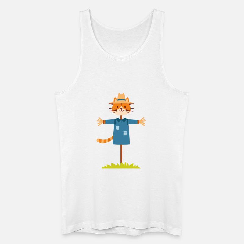 Vogelscheuche Katze - Männer Bio Tank Top - Weiß