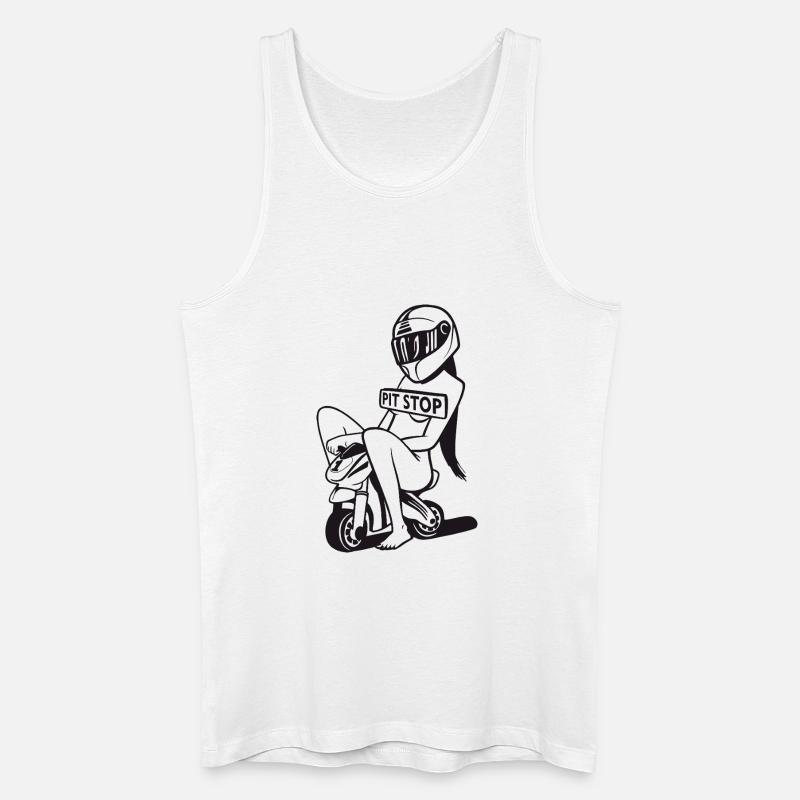 Pit Stop Racer Mädchen - Männer Bio Tank Top - Weiß