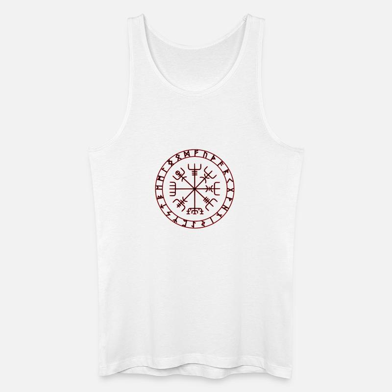 Wikinger Kompass -Vegvisir - Männer Bio Tank Top - Weiß