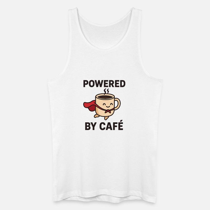 Kraftvoller Heldenkaffee - Männer Bio Tank Top - Weiß