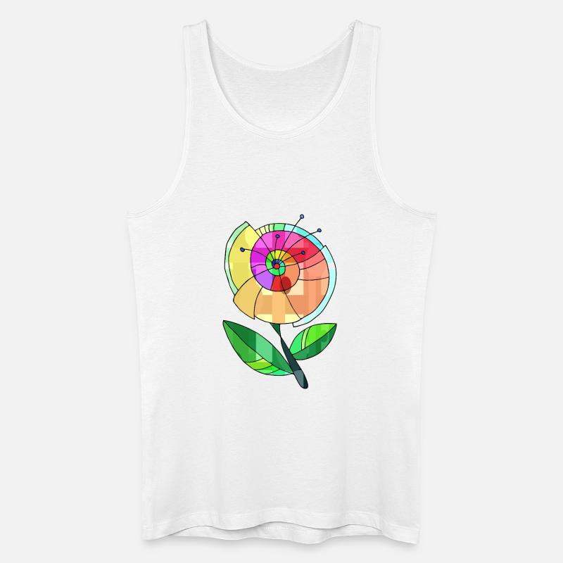 Blume - Männer Bio Tank Top - Weiß