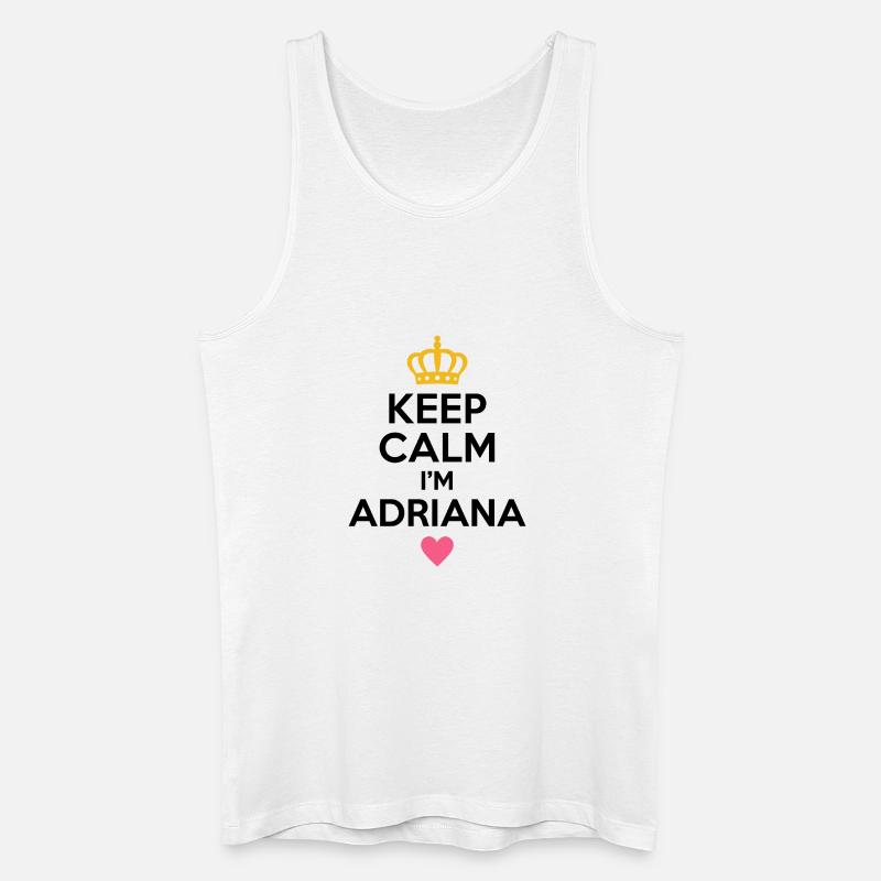 Keep Calm Adriana Herz - Männer Bio Tank Top - Weiß