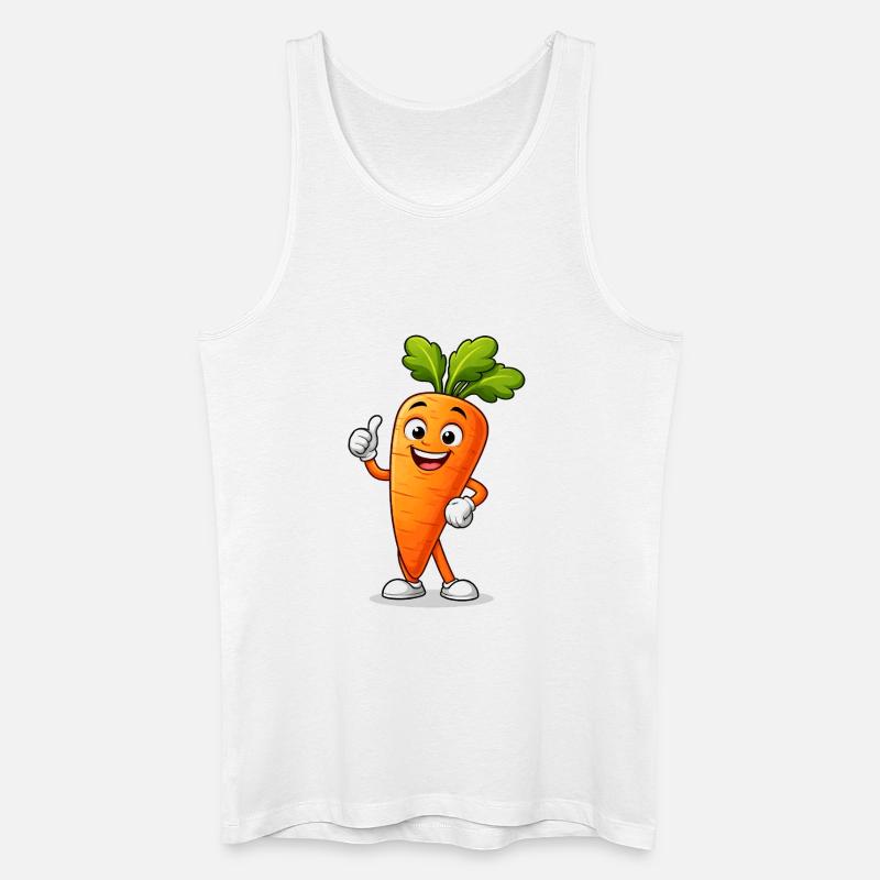 Lustige Karotte Comic Figur mit Daumen - Männer Bio Tank Top - Weiß