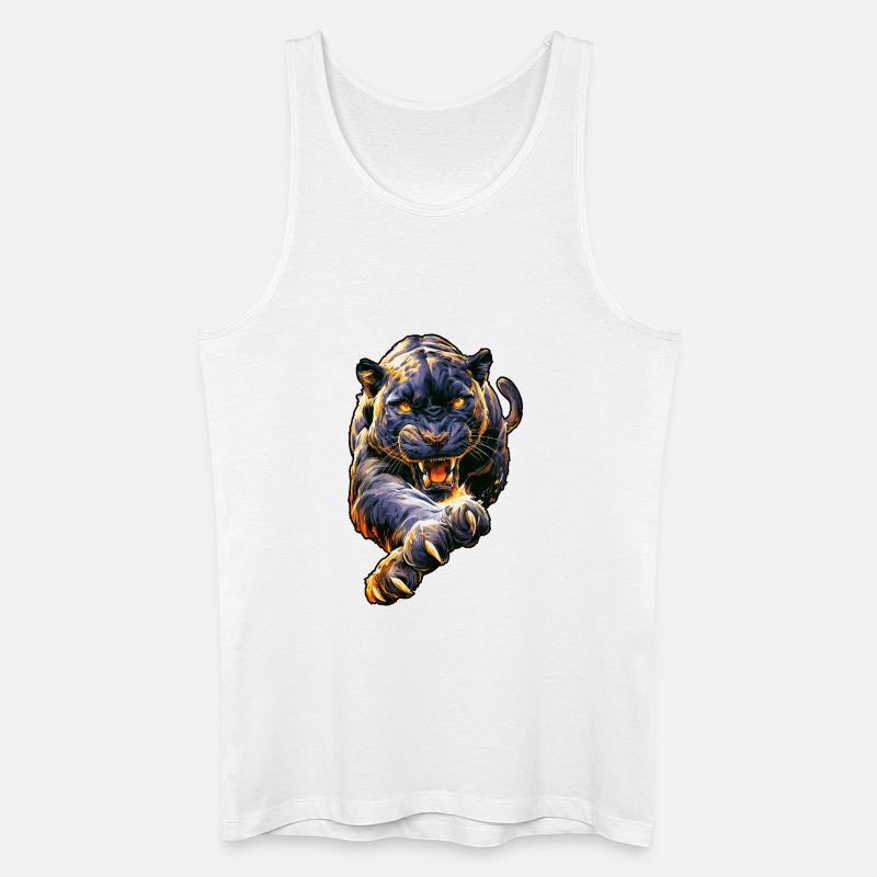 Toller Panther - Männer Bio Tank Top - Weiß