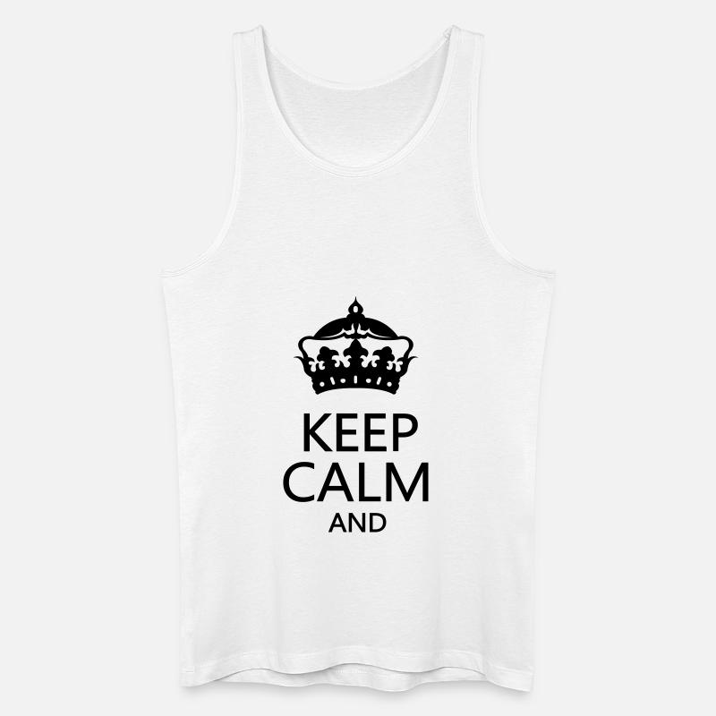 krone_keep_calm - Männer Bio Tank Top - Weiß
