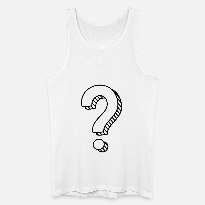 Fragezeichen mit Schatten einfarbig - Männer Bio Tank Top - Weiß