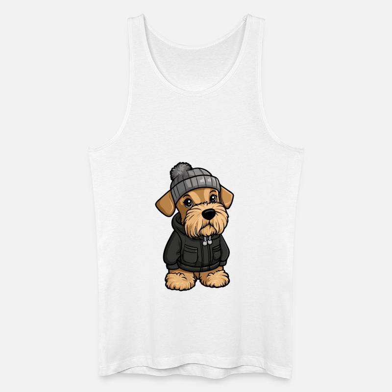 Airedale Terrier Hund Winter - Männer Bio Tank Top - Weiß