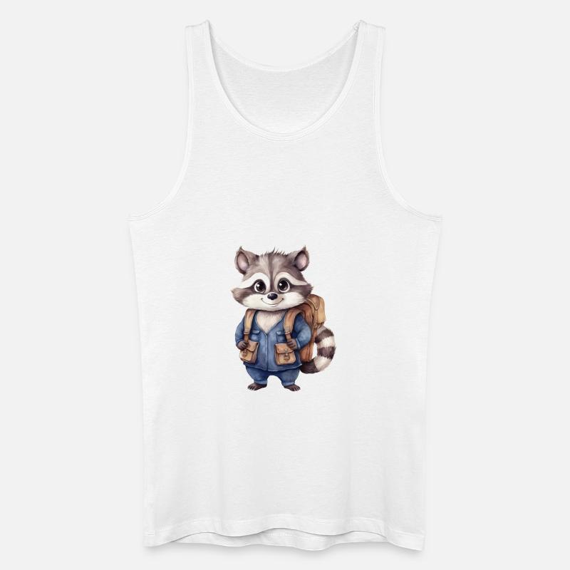 Waschbär Schulanfang - Männer Bio Tank Top - Weiß