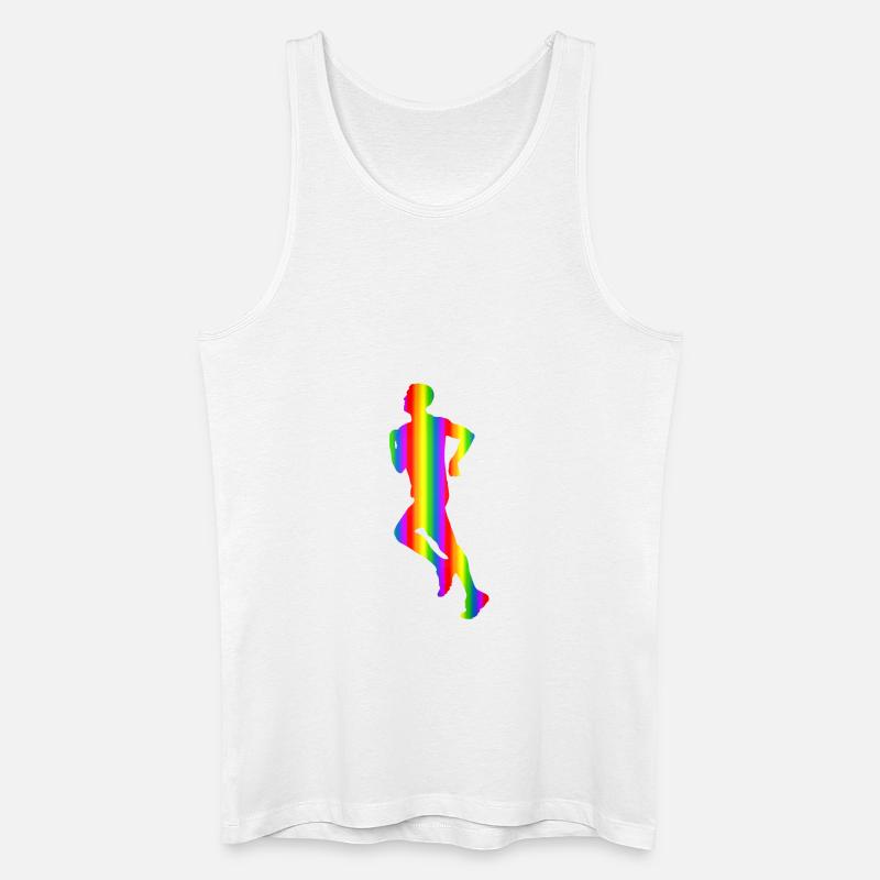 Bunter Läufer Regenbogen - Männer Bio Tank Top - Weiß