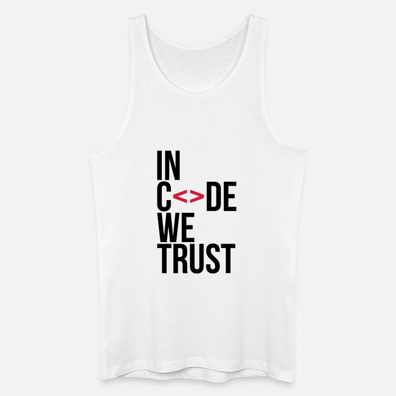 in code we trust ! - Männer Bio Tank Top - Weiß