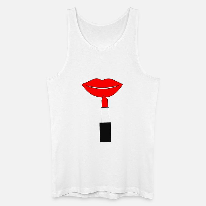 Lippenstift Lippen rot - Männer Bio Tank Top - Weiß