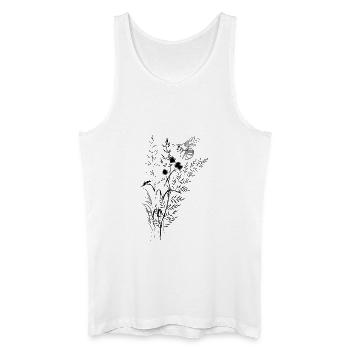 Composition fleurs sauvage et abeille fourmis - Débardeur bio Homme - blanc - Devant