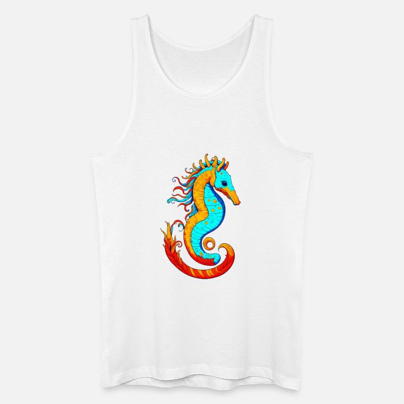 Buntes Seepferdchen - Männer Bio Tank Top - Weiß