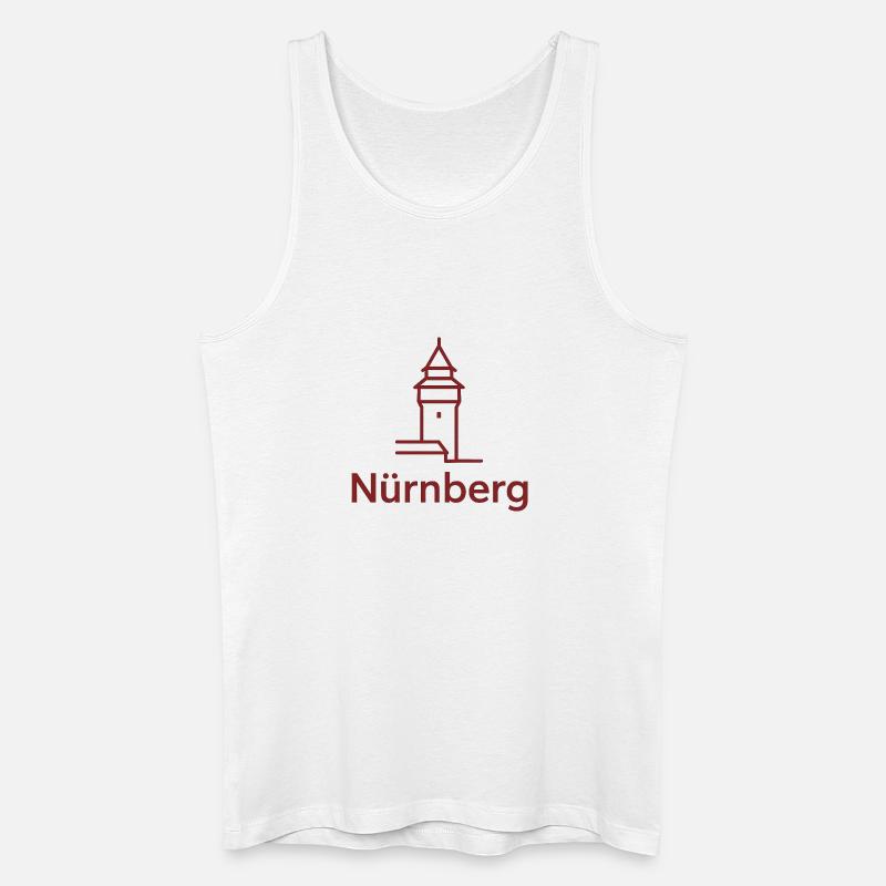 Nürnberg Turm Silhouette - Männer Bio Tank Top - Weiß