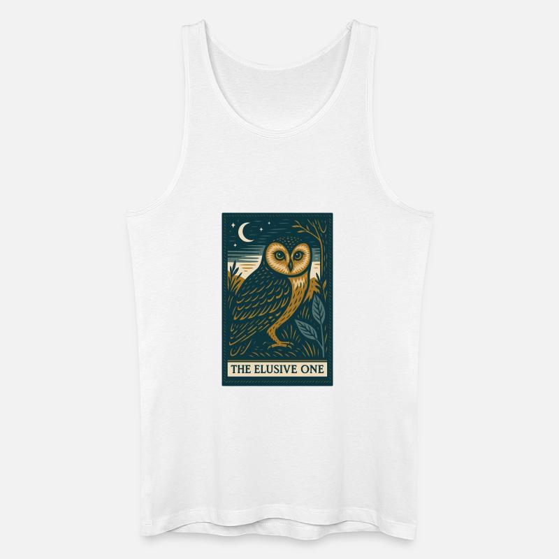 Mystische Eule unter Nachthimmel - Männer Bio Tank Top - Weiß