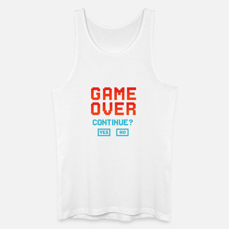 Game Over, Continue? - Männer Bio Tank Top - Weiß