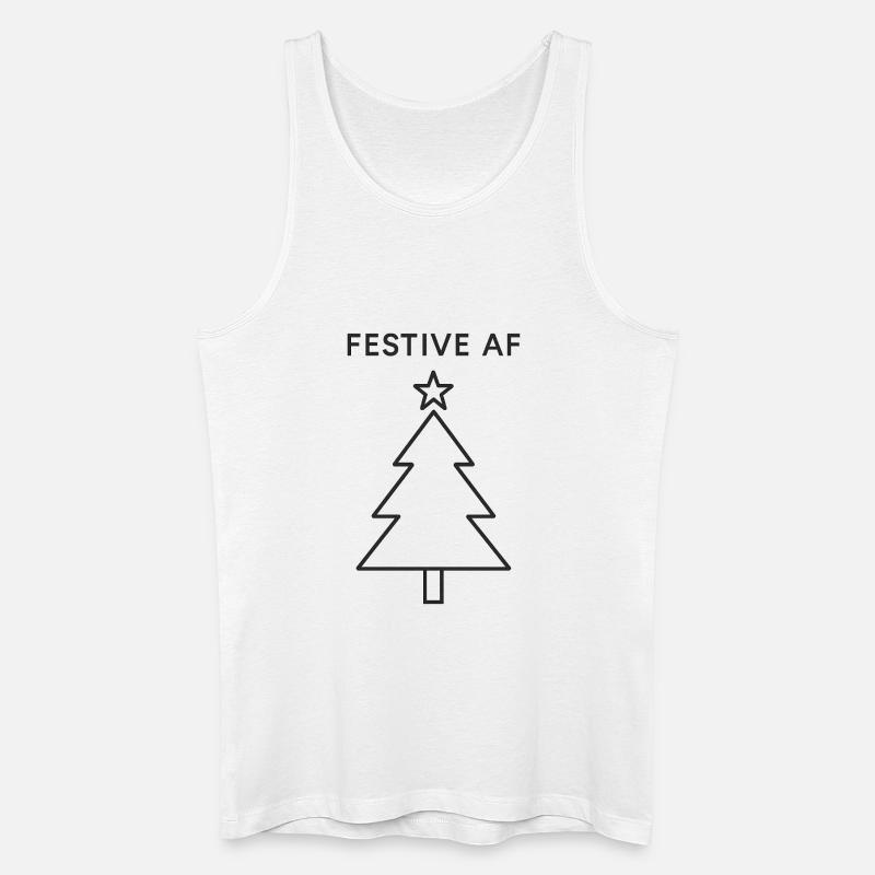 Minimalistischer Weihnachtsbaum - Männer Bio Tank Top - Weiß